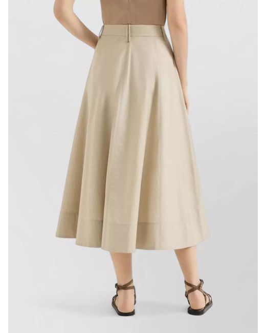 Brunello Cucinelli Natural Cotton A-Line Maxi Skirt