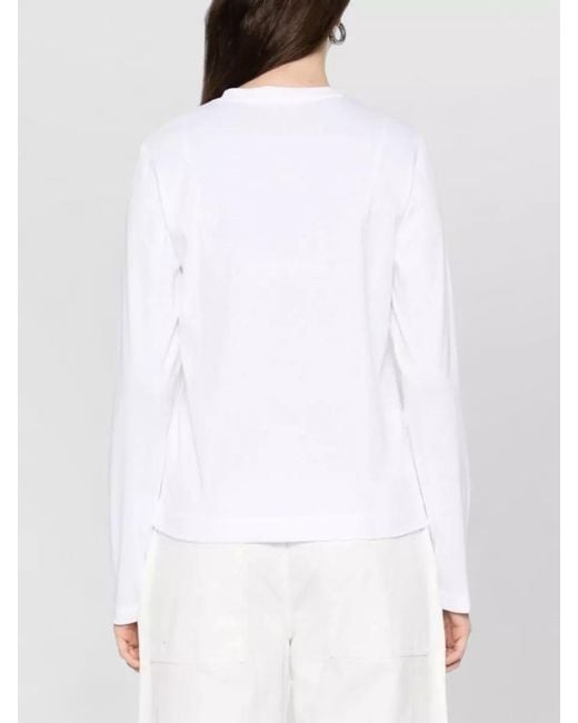 Herskind White Cotton Knit Sweater Long Sleeve Crewneck