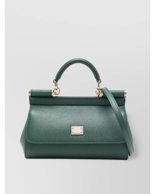 Dolce & Gabbana Green Mini Sicily Top Handle Bag