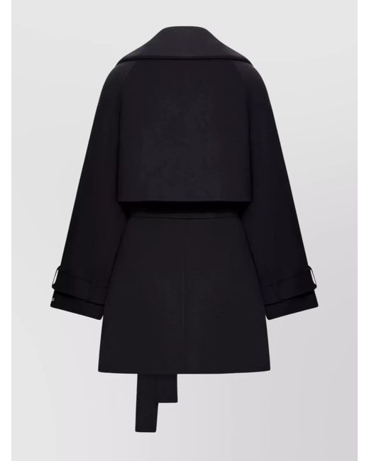 Sportmax Blue Wool Short Trench Coat