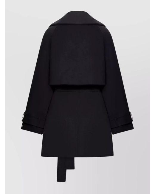 Sportmax Blue Wool Short Trench Coat