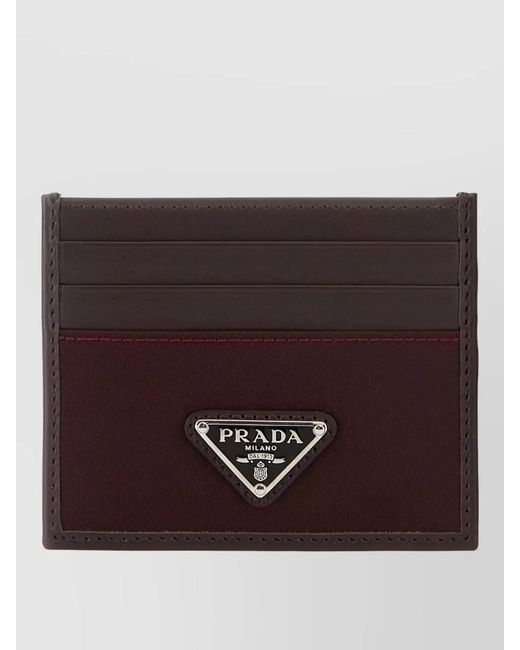Prada Purple Leather Card Holder for men