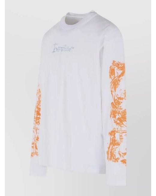 Off-White c/o Virgil Abloh White City Nature Cotton T Shirt Long Sleeves for men