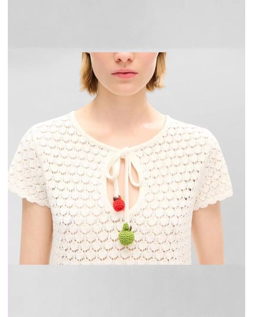 KENZO Natural Crochet Knitted Top