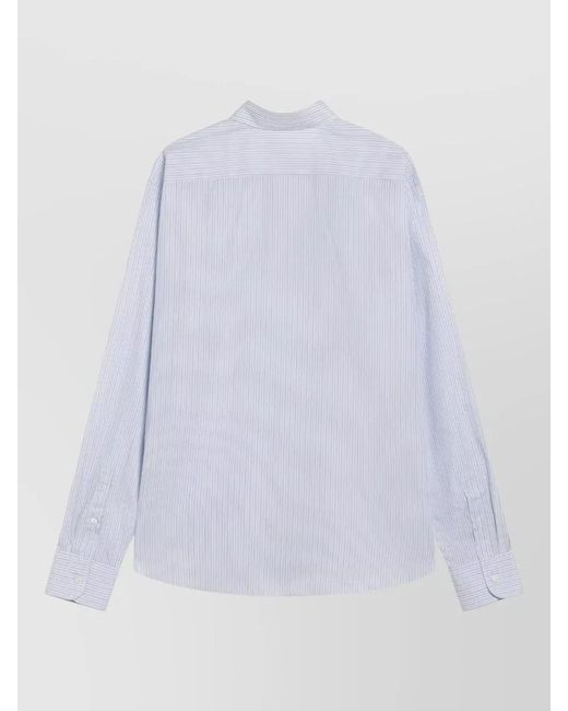 Prada White Striped Shirt Long Sleeves Point Collar for men