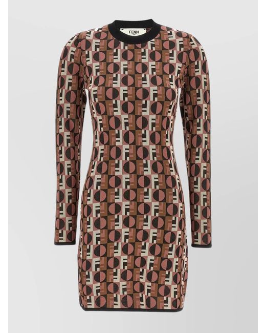 Fendi Multicolor Printed Viscose Mini Dress