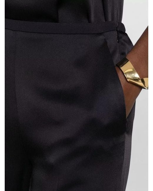 Forte_forte Blue High Waist Trousers Satin Wide Leg