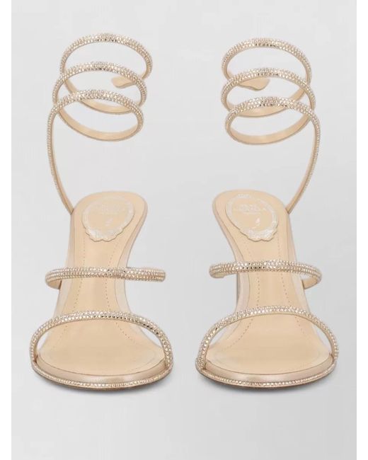 Rene Caovilla Natural Textile Cleo Sandals