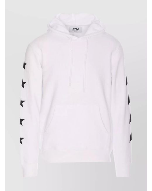 Golden Goose Deluxe Brand White Cotton Logo Print Hoodie for men