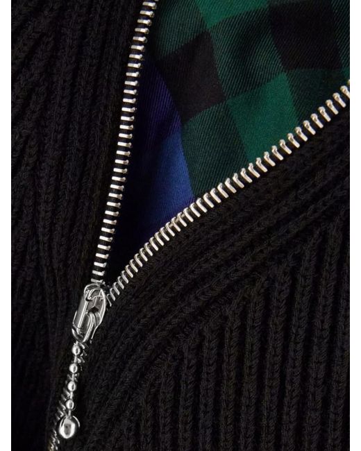 Burberry Black Ribbed Wool Crew-Neck Sweater for men