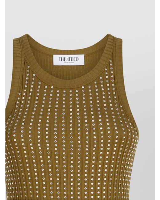 The Attico Green Crystal-Embellished Mini Dress