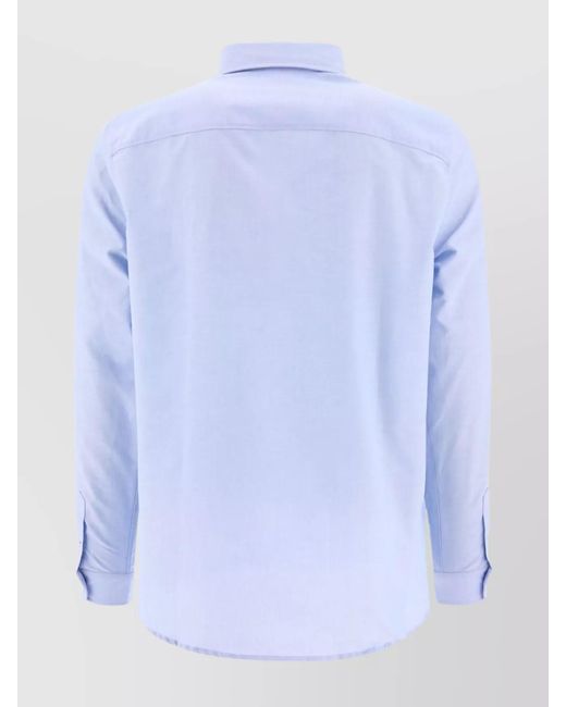 A.P.C. Blue "Greg" Button-Down Collar Long Sleeves Shirt for men
