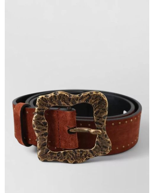 Dolce & Gabbana Brown Suede Leather Studded Baroque Style Belt for men