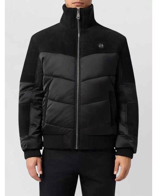 Philipp Plein Black Nylon Quilted Puffer Jacket for men