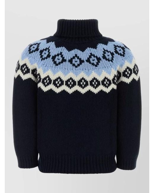 Prada Blue Cashmere Virgin Wool Jumper