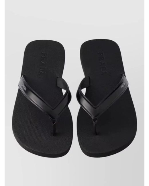 Prada White Leather Flip Flops Flat Sole Thong for men