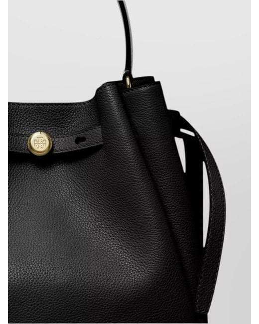 Tory Burch Black Romy Leather Bucket Bag