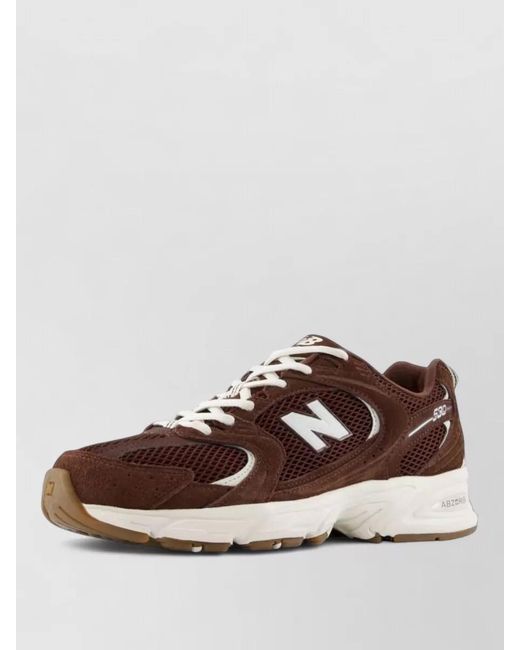 New Balance Brown Suede Panel Low-Top Sneakers