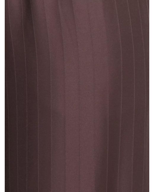 Loulou de Saison Brown Wide Leg Viscose Trousers Striped Draped