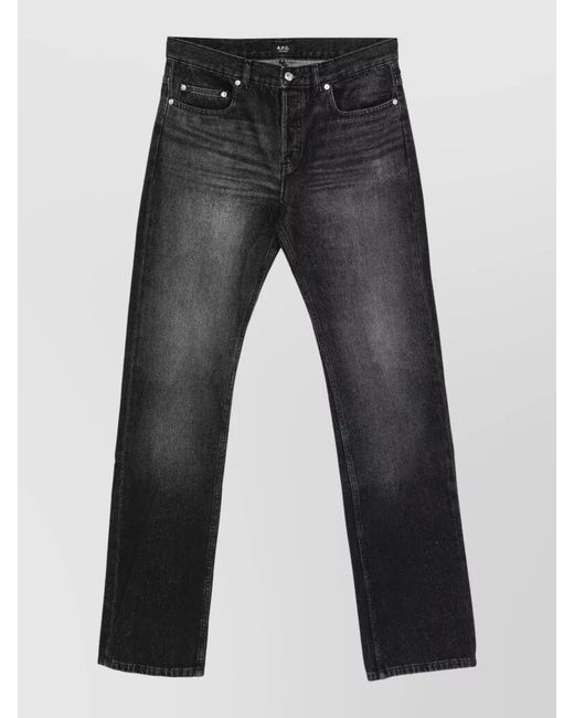 A.P.C. Gray Denim Straight-Leg Jeans for men