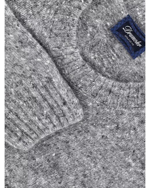 Drumohr Gray Round Neck Long Sleeve Knitwear Crew for men