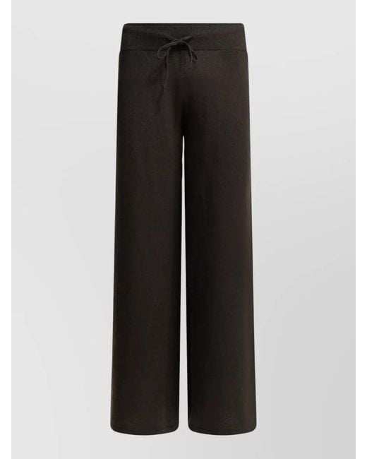 Lisa Yang Black Lounge Trousers Elastic Waistband Wide Leg
