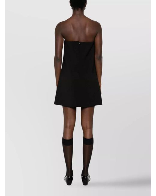 Self-Portrait Black Mini Dress Bead Detailing Oversize Bow