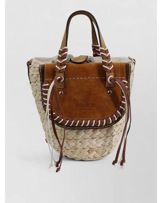 CUBA LAB Brown Habanera Cuoieria Woven Bucket Bag Sanpa