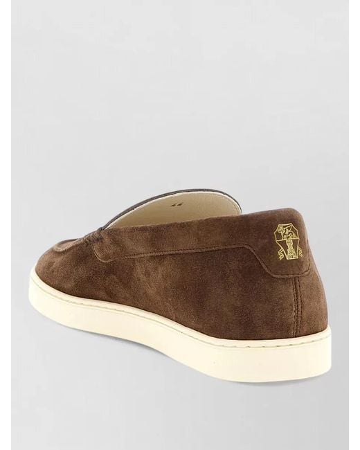 Brunello Cucinelli Brown Leather Loafers for men