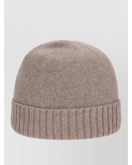 Borsalino Gray City Knit Hat Ribbed Cuff Turn Up
