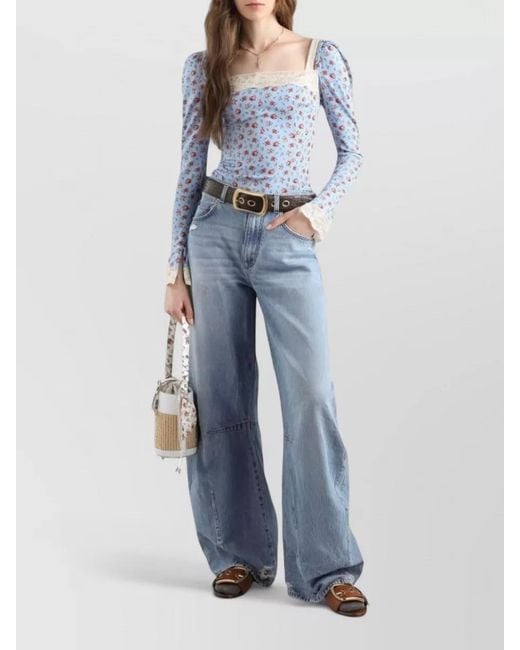 Dolce & Gabbana Blue Cotton Denim Jeans Regular Fit Wide Leg