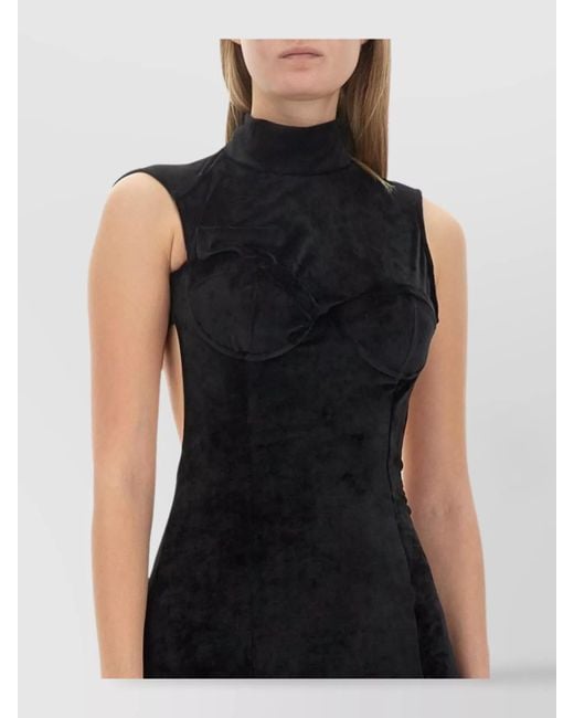 Gcds Black Slim-Fit Mini Dress