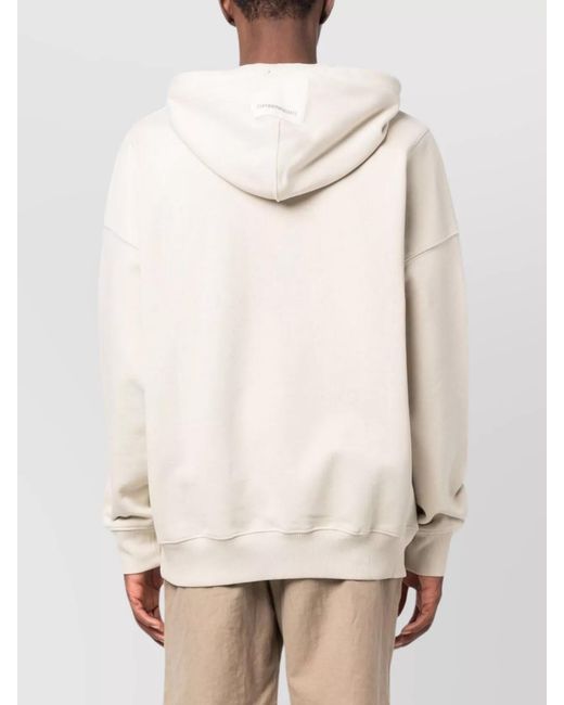 Emporio Armani White Cotton Logo Hoodie for men