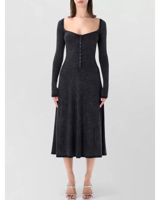 DIESEL Black Ribbed Midi Dress