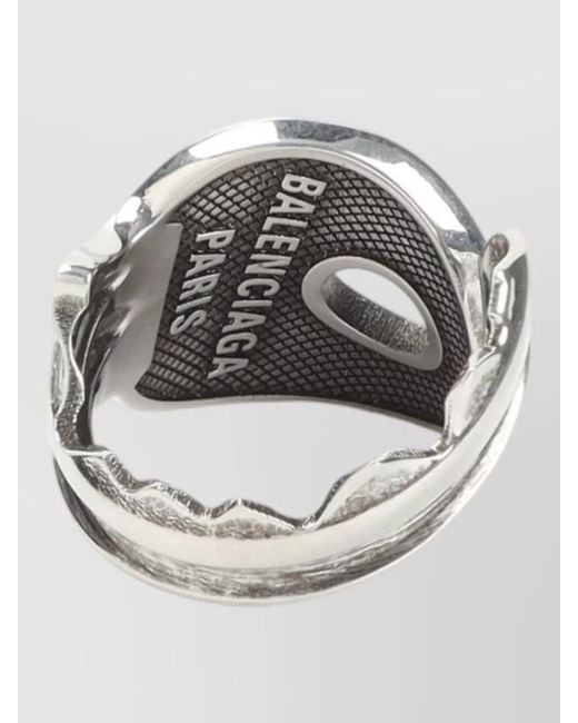 Balenciaga White Neverlost Key Ring Rounded Open Design for men