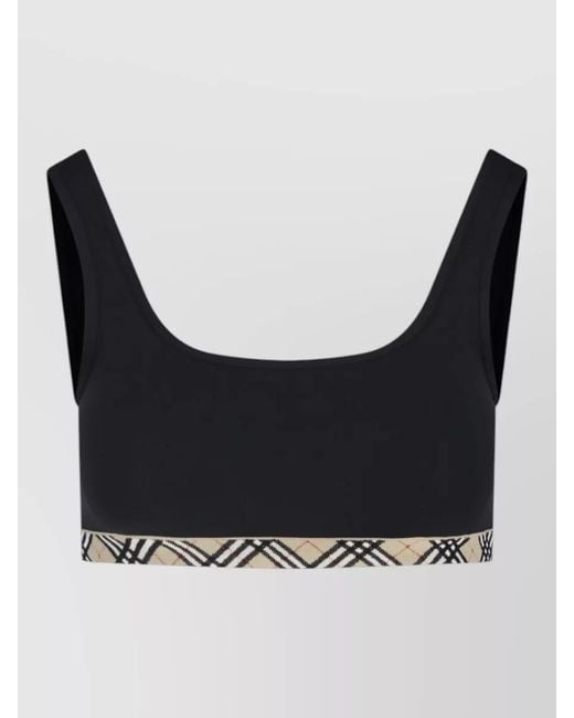 Burberry Blue Check Bralette Bikini Top
