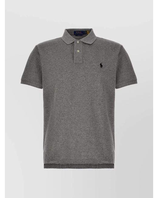 Polo Ralph Lauren Gray Cotton Slim-Fit Short-Sleeve Polo Shirt for men