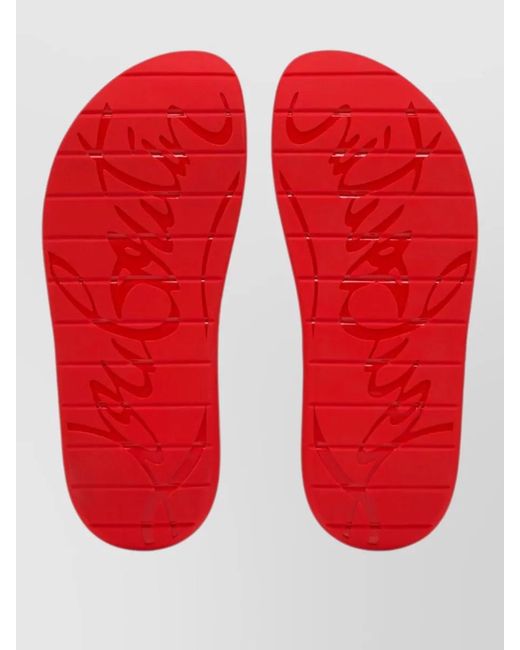 Christian Louboutin Red Rubber Logo-Detail Slides for men