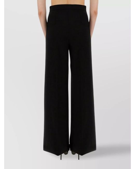 Max Mara Black Virgin Wool Wide-Leg Trousers