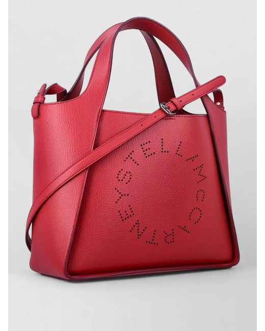 Stella McCartney Red Vegan Alter Mat Shoulder Tote Bag