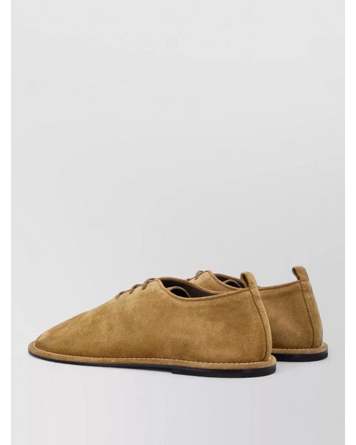 AMI Natural Suede Lace Up Shoes Round Toe Loafers for men