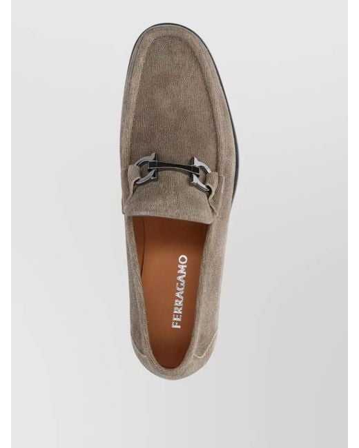 Ferragamo Gray Leather Loafers for men