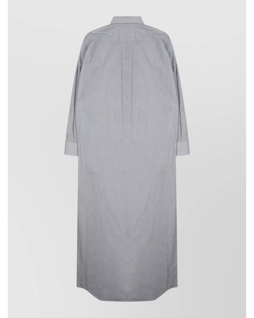 Céline Gray Shirt Dress Long Sleeves Chest Pocket Slits