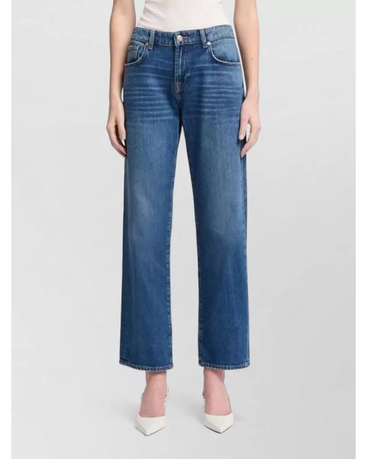 7 For All Mankind Blue Calie Straight Leg Explorer Denim Trousers