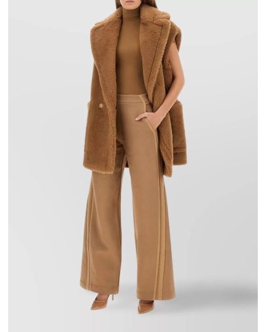 Max Mara Natural Cotton Wide-Leg Trousers