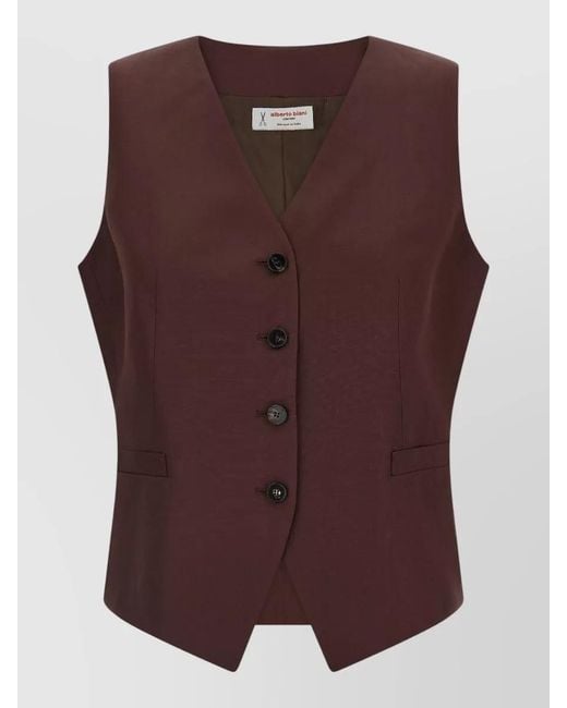 Alberto Biani Purple Viscose Linen Vest