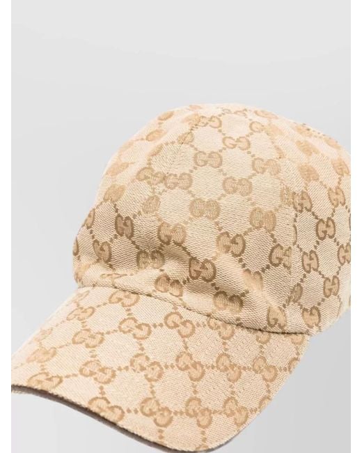Gucci Natural Gg Canvas Baseball Cap Curved Peak