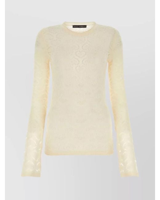 Marco Rambaldi Natural Long-Sleeve Lace Top