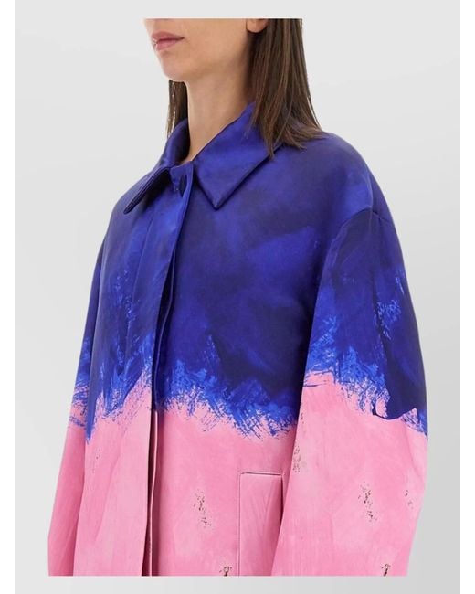 Dries Van Noten Purple Oversized Coat