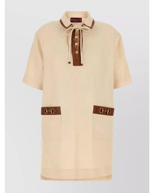 Gucci Natural Linen Mini Dress